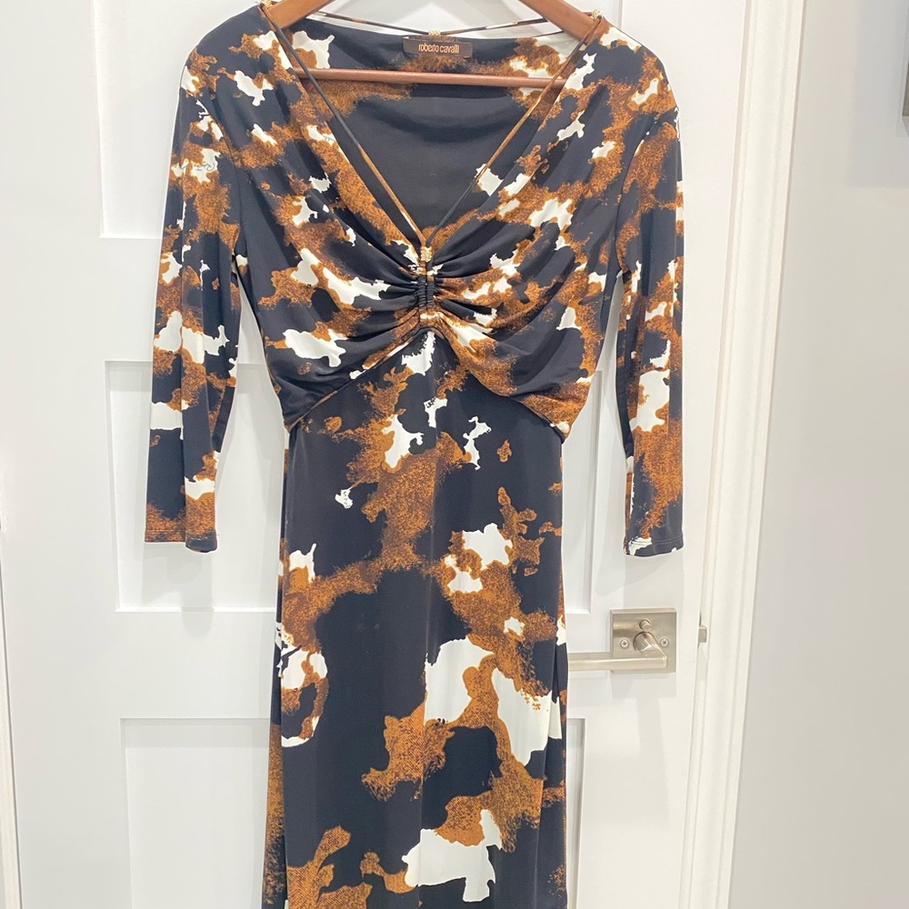 ROBERTO CAVALLI Camouflage Cocktail and Party Dress Sz.40
